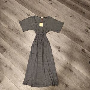 Black and White Striped Maxi Dress